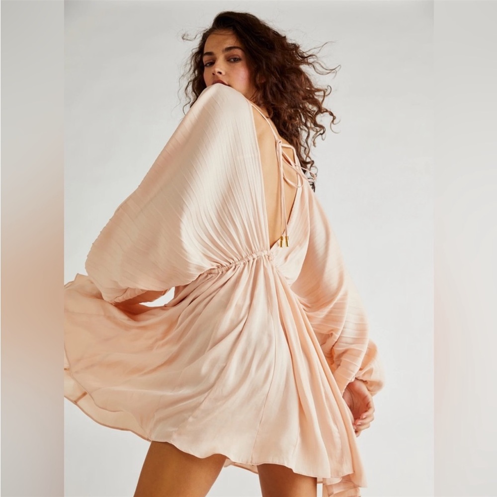 Free people Arzel mini dress in blush cream